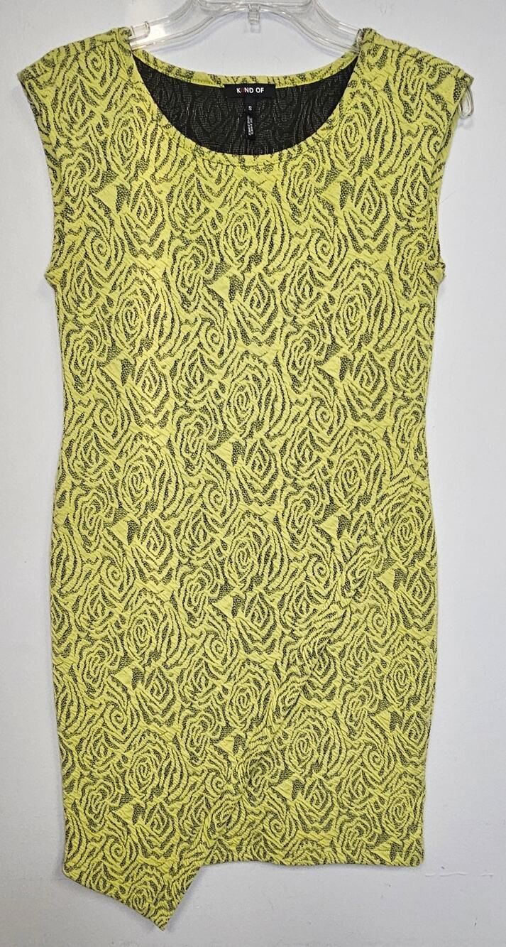 Kiind Of Yasmeen Womens Yellow Envelope Shift Dress-Size Small